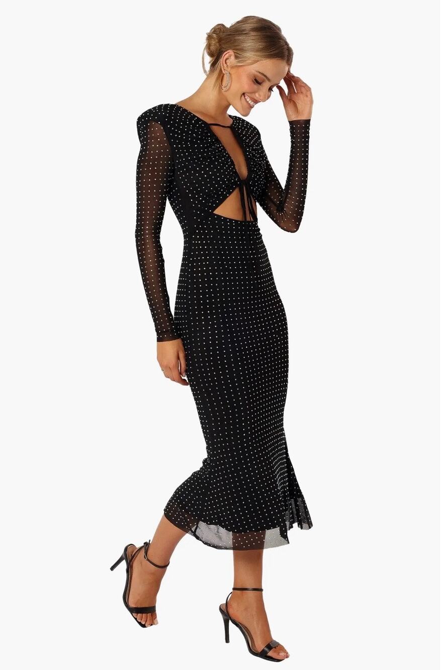 Petal & Pup Long Sleeve Sequin Midi Party Bodycon Dress Size Small